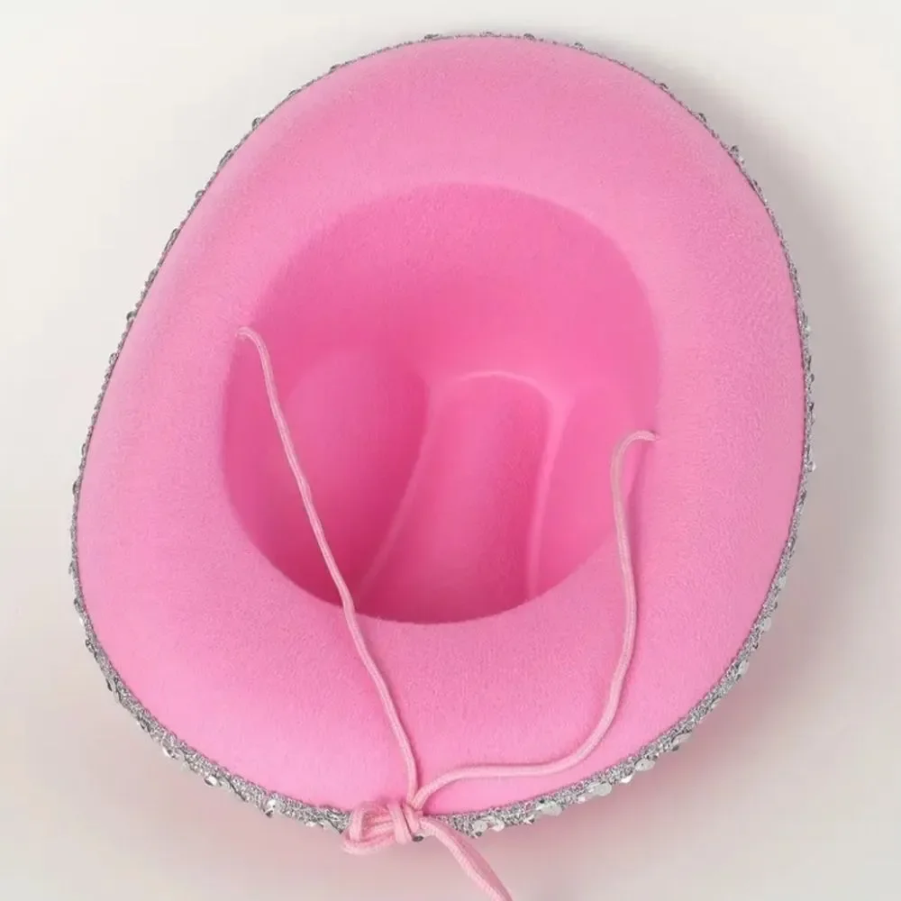 Ladies Western Pink Rhinestone Cowgirl Hat